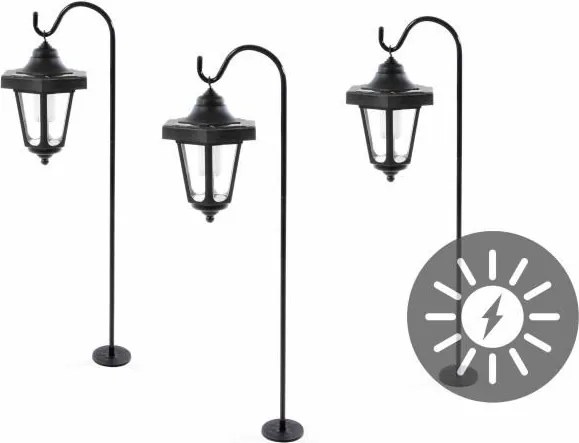Lampa solarna ogrodowa latarnia LED komplet 3szt