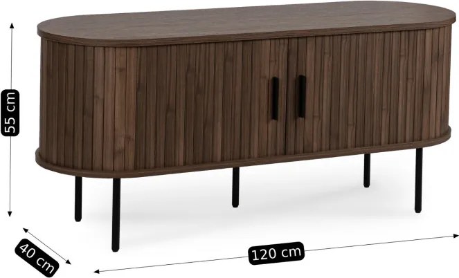 Szafka RTV do Salonu Dwudrzwiowa TRISH 120 cm Orzech Nowoczesna