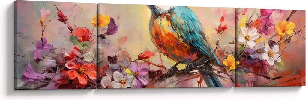 Obraz - Malowanie ptaka (170x50 cm)