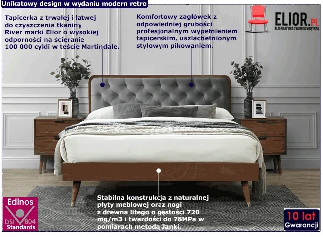 Podwójne łóżko w stylu retro L1-C98