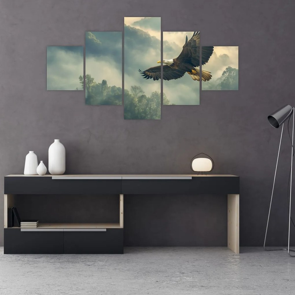 Obraz - Lecący orzeł (125x70 cm)