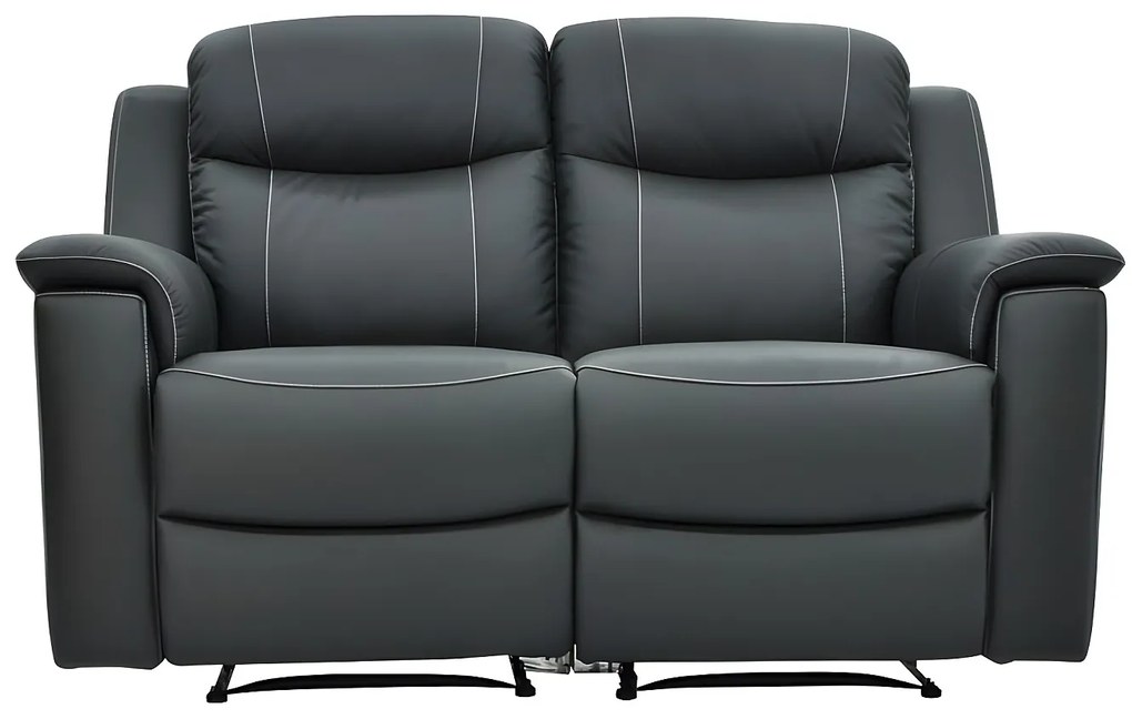 Kanapa skórzana 2-osobowa EVASION z funkcją relax - Szary