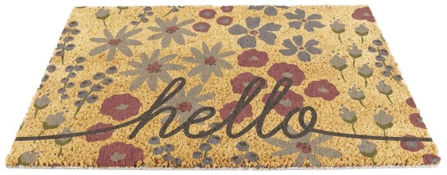 Wycieraczka z włókna kokosowego 40x60 cm Hello Scribbly Floral – Artsy Doormats