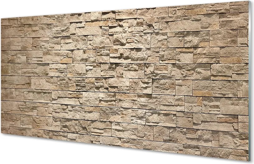 Szklany Panel Kompozycja Cegły i Kamienia