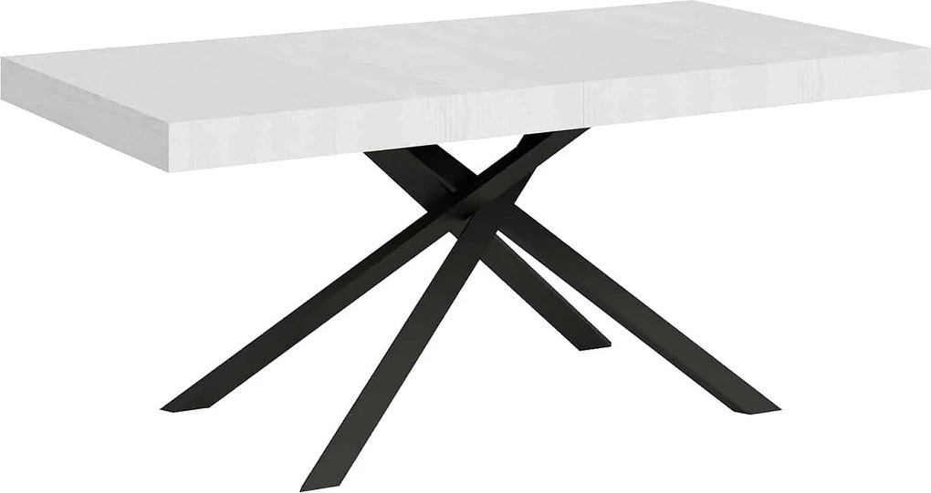 Stół rozkładany 160/244x80 cm Karida frassino biała nogi antracytowe