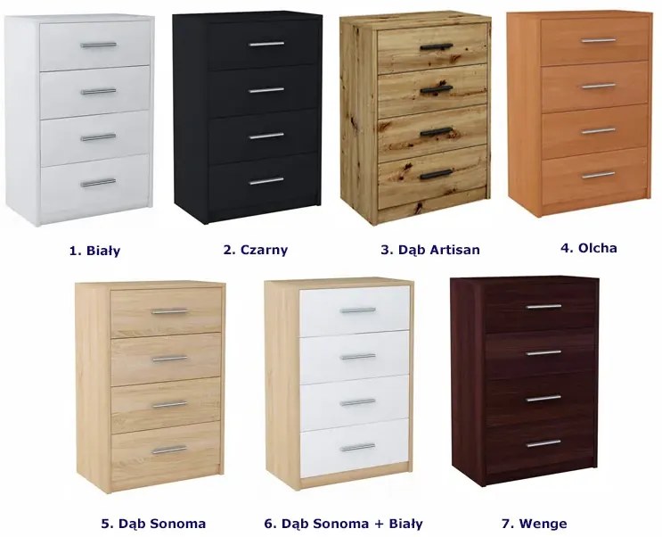 Klasyczna Komoda Z Szufladami Dąb Artisan B5-D98