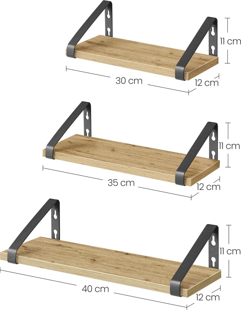 Półki 3 szt komplet- artisan - LWS033B88