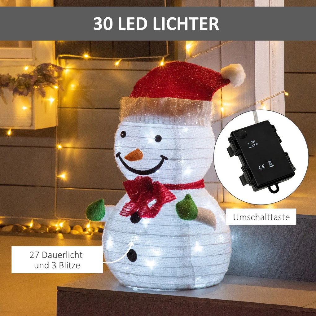 Dekoracja świąteczna Outsunny z diodami LED, ozdoba ogrodowa, składana, Ø30 x 51 cm | Aosom PL