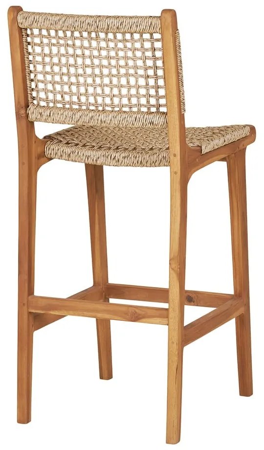 Hoker z litego drewna tekowego w naturalnym kolorze (wysokość siedziska 60 cm) Derby – House Nordic