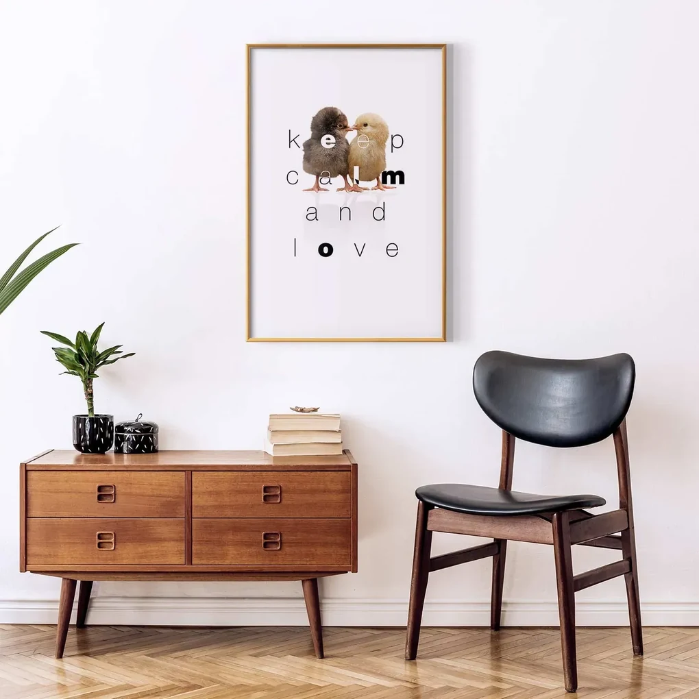 Plakat Keep Calm 21x30 cm z ramą złotą z marginesem ARTGEIST B