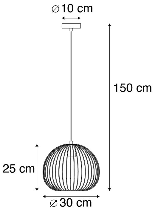 Designerska lampa wisząca złota - Wire DoughDesignerski Oswietlenie wewnetrzne