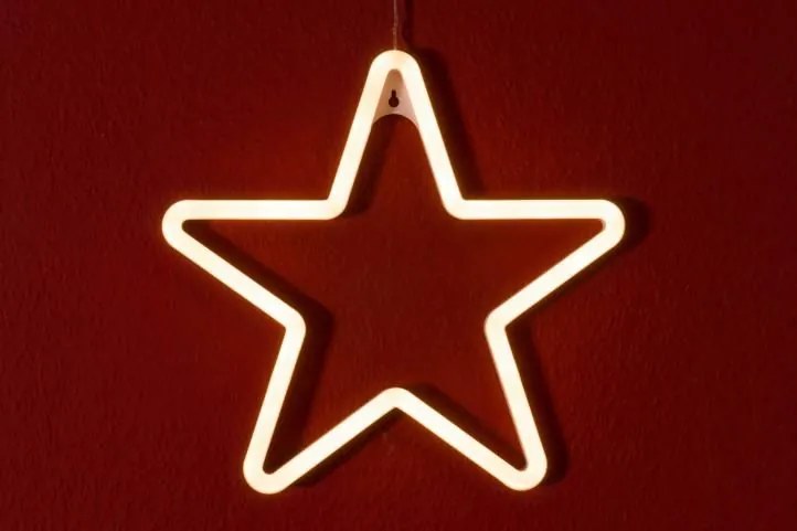Świąteczne oświetlenie - gwiazda neonowa,120 LED,ciepła biel
