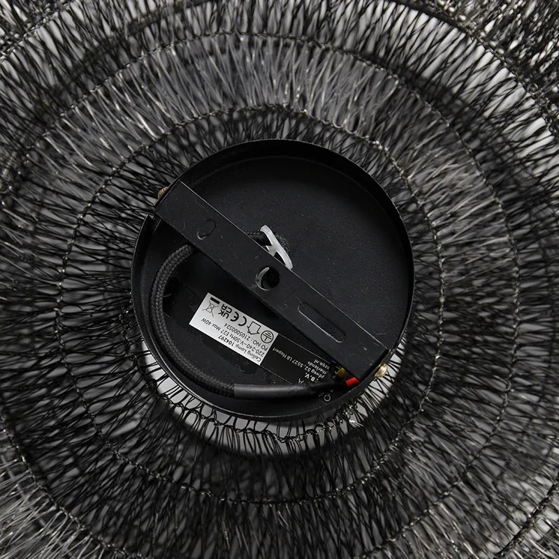 Orientalna lampa sufitowa czarna 45 cm - Vadi