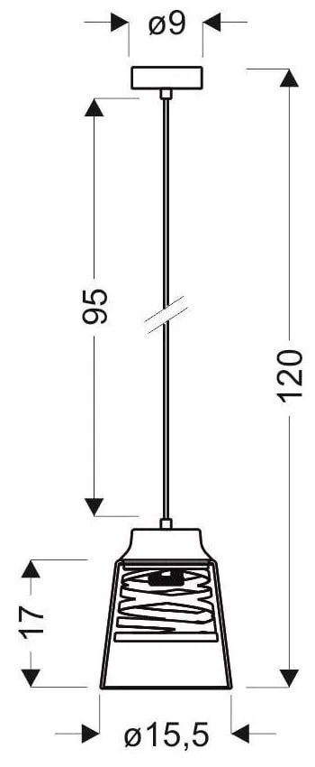 Czarna lampa wisząca ze szklanym kloszem Fresno – Candellux Lighting