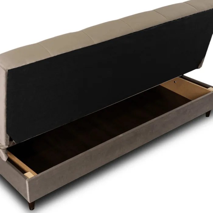 Sofa z Funkcją Spania LIMA Rozkładana Wersalka Dwuosobowa Beżowa Nowoczesna do Salonu