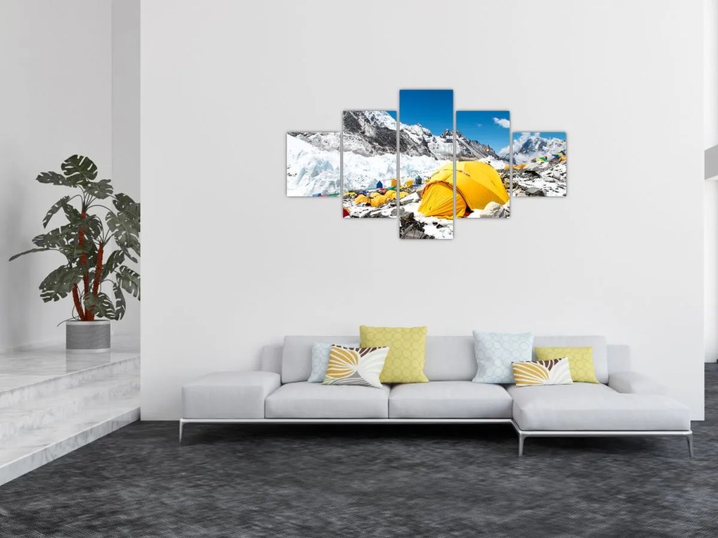 Obraz - Kemping w górach (125x70 cm)