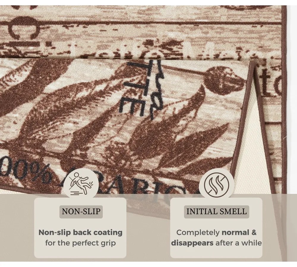 Brązowy chodnik kuchenny Hanse Home Delicious Coffee, 67x180 cm