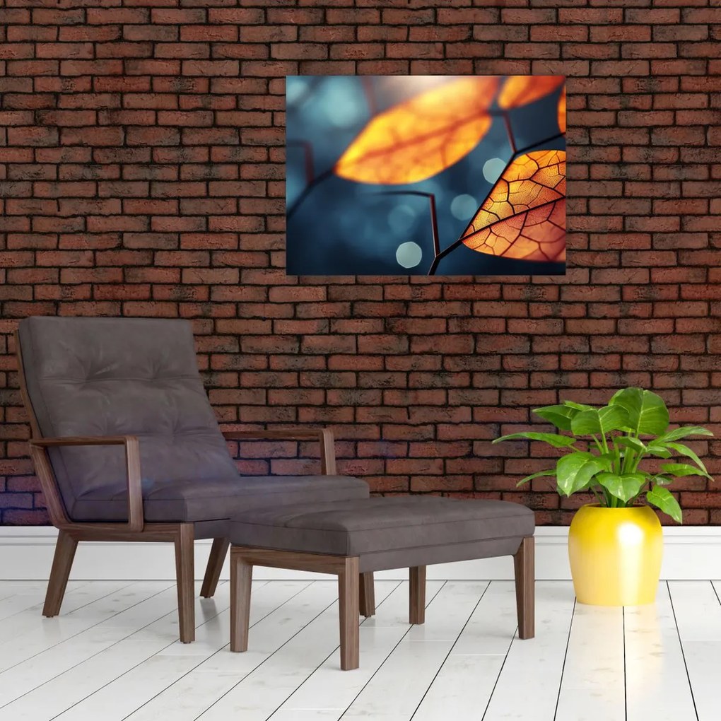 Obraz na szkle - Tekstura liści (70x50 cm)