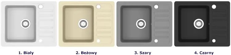 Czarny granitowy zlewozmywak z ociekaczem H9-P06