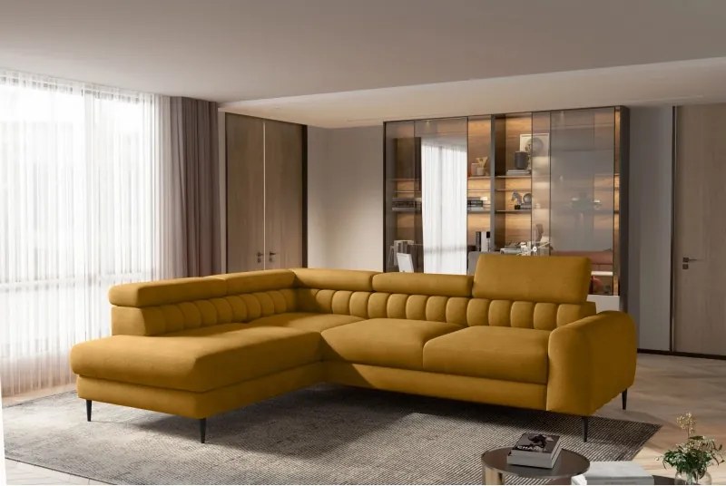 Narożnik NAVAS L z funkcją spania tkanina Promocyjna CURIO 48 WERSAL