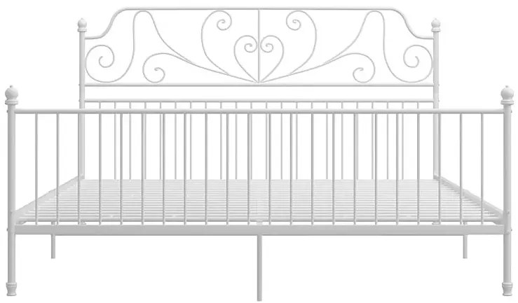 Dwoosobowe białe łóżko metalowe 140x200 cm T0-D56
