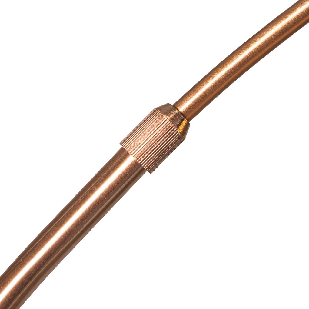 Nowoczesna lampa łukowa miedziana z białym kloszem - Arc Basic