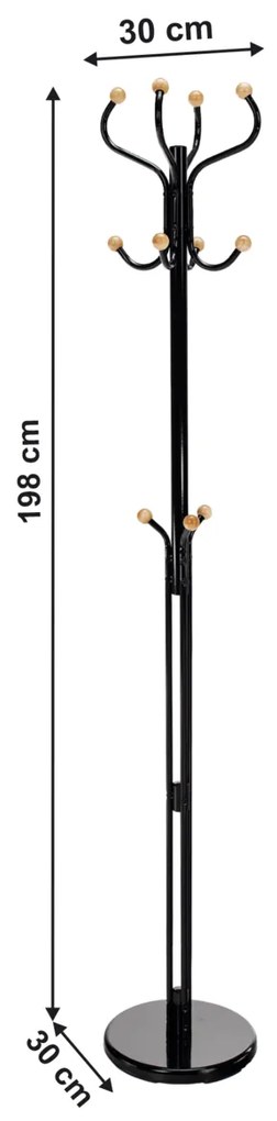Stojący wieszak na ubrania Vasil połysk, 198 cm