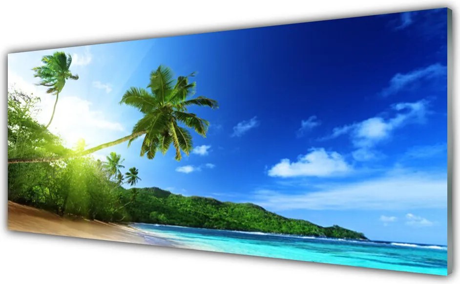 Panel Szklany Tropikalna Panorama Wybrzeża