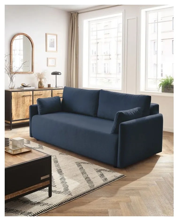 Ciemnoniebieska rozkładana sofa 211 cm Marcel – Bobochic Paris