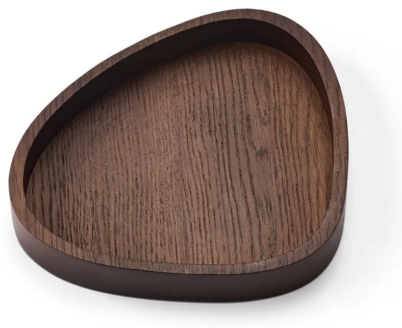 Brązowy drewniany pojemnik dekoracyjny 18x16x3 cm Curve M – LIND DNA