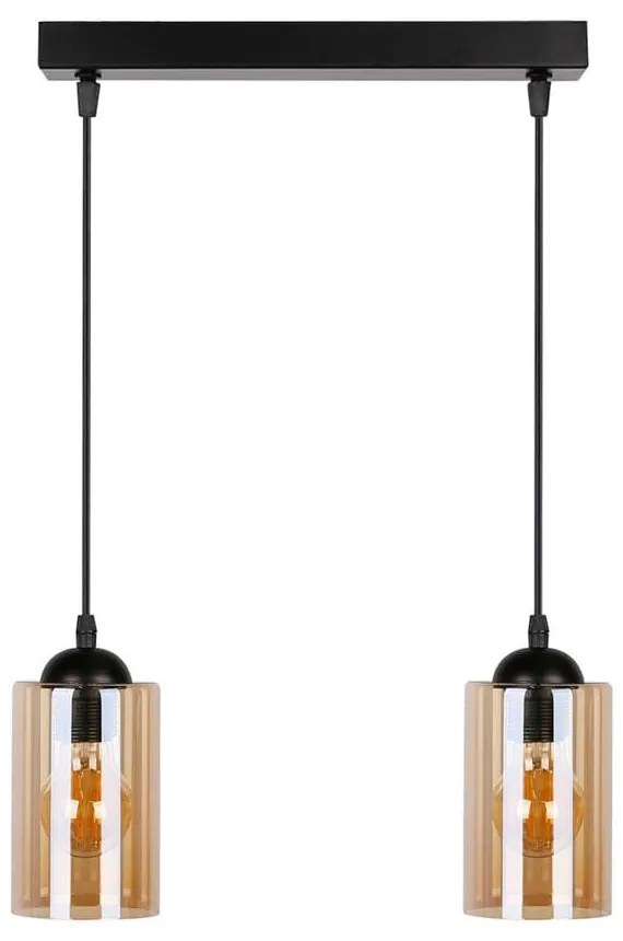 Czarna lampa wisząca ze szklanym kloszem 10x34 cm Bistro – Candellux Lighting