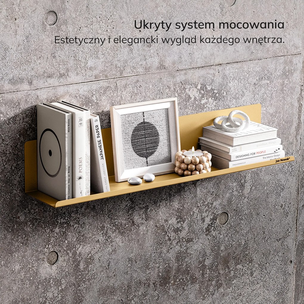 Półka wisząca metalowa beżowa, 700 mm: JOANNE Fresh Style