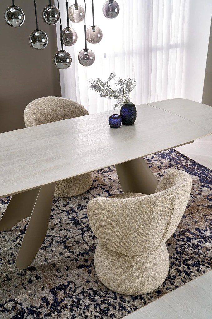 Stół do jadalni rozkładany trawertyn, spiek, kaszmir 180-260/90/76 cm SALIX