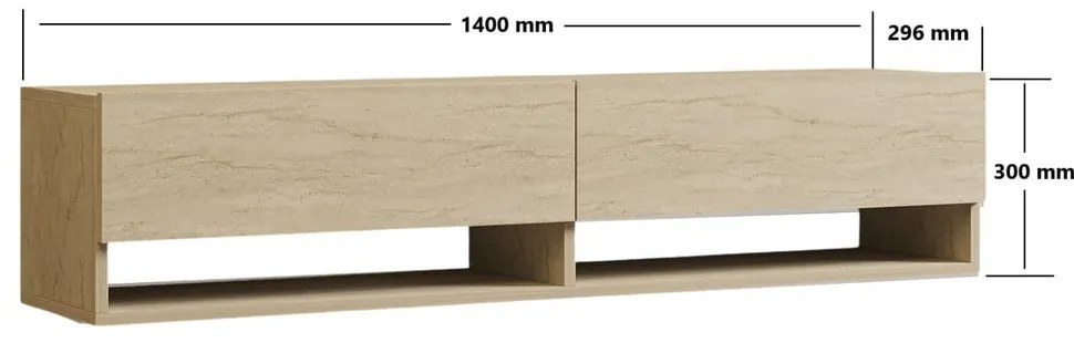 Beżowa szafka pod TV 141x31x30 cm Arges – Kalune Design