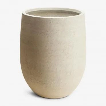 Doniczka Betonowa Grover Ø55 Cm - ↑70 Cm & Biały - Sklum