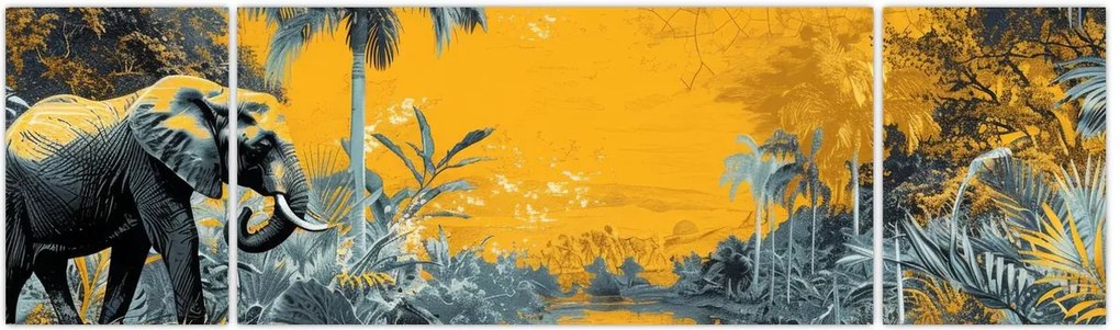 Obraz - Słoń w naturze (170x50 cm)