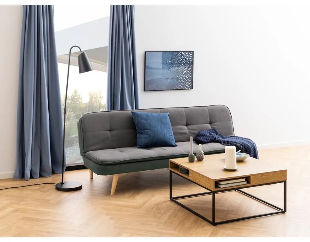 Stolik z blatem w dekorze dębu w ciemnym naturalnym kolorze 80x80 cm Willford – Actona