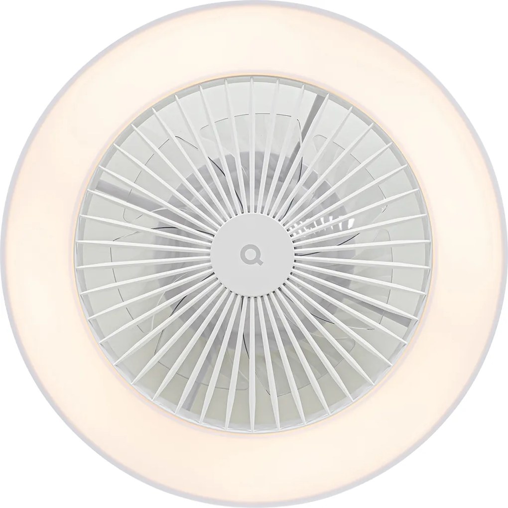 Inteligentny wentylator sufitowy biały z oświetleniem LED i pilotem - Deniz