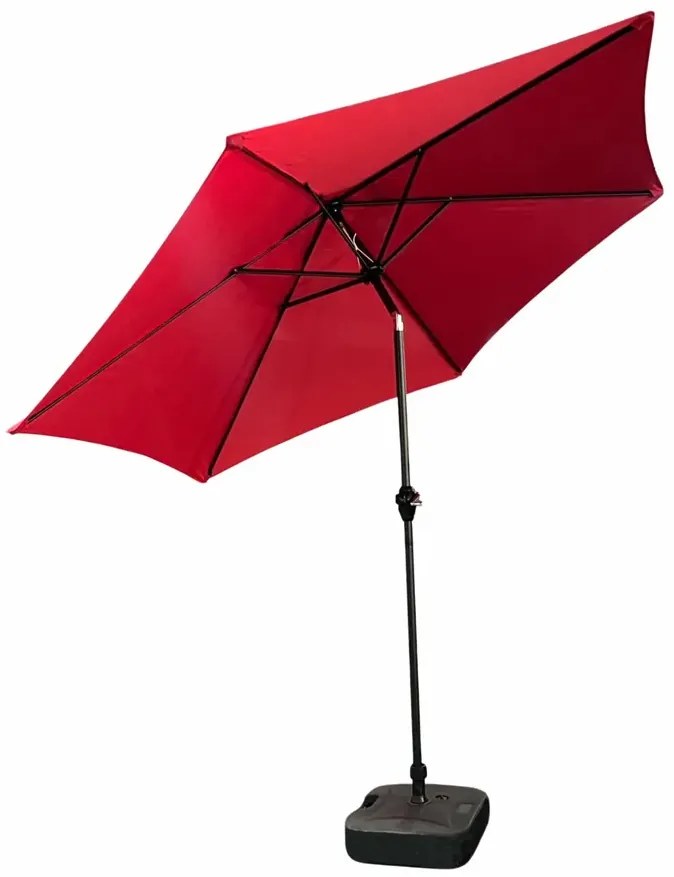 Czerwony okrągły parasol ogrodowy - Ancor