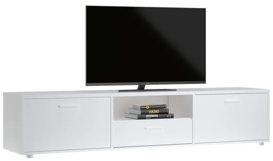 Biała szafka pod TV 177x38 cm Media – Tvilum