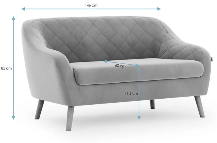 Beżowa 2-osobowa sofa CORANTI VELVET