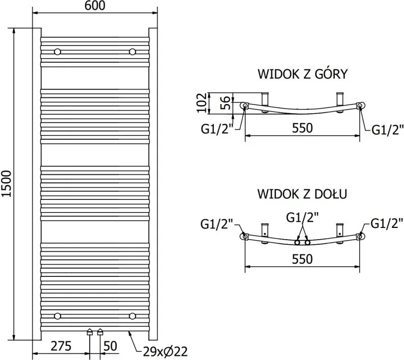 Mexen Ares grzejnik elektryczny 1500 x 600 mm, 900 W, biały - W102-1500-600-2900-20