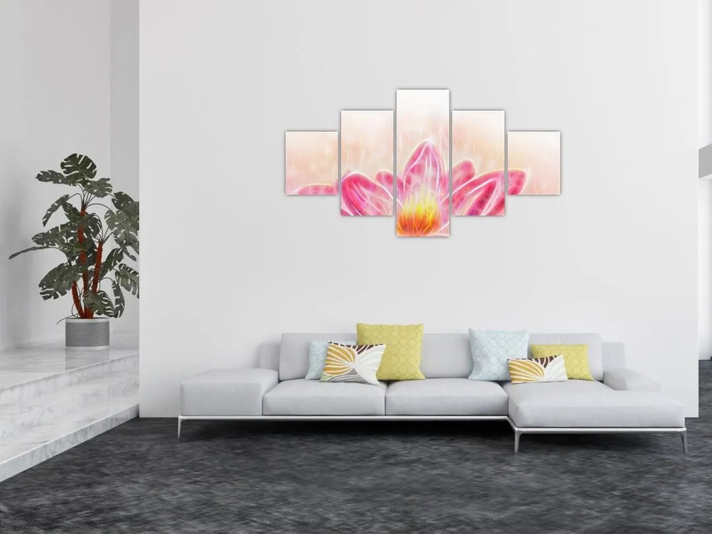 Obraz kwiatu lotosu (125x70 cm)