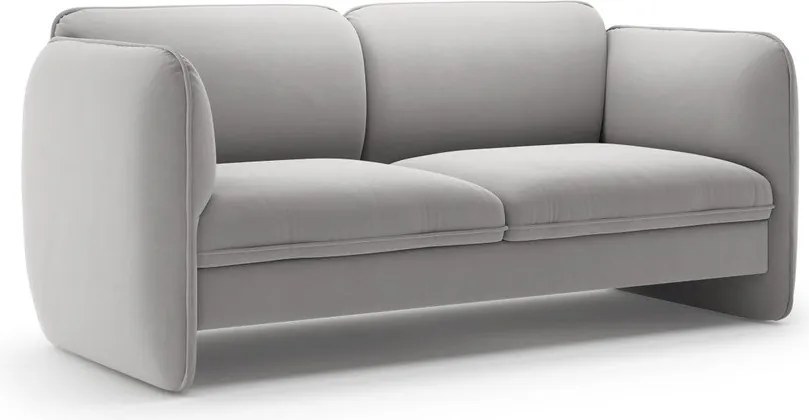 Jasnoszara aksamitna sofa 168 cm Georgia – Micadoni