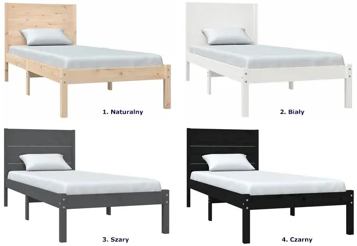 Łóżko pojedyncze sosny z naturalnej 90x200 R3-M21