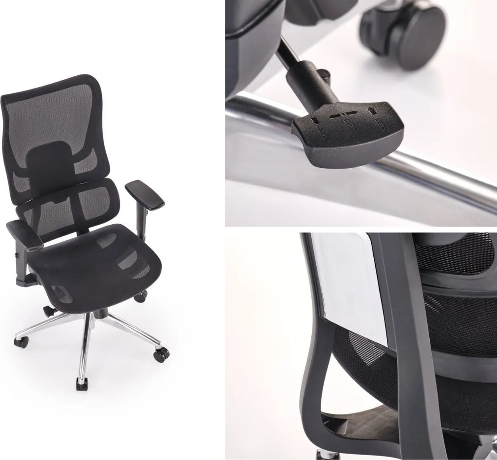 Ergonomiczny fotel do biura Casper Halmar, zgodny z normą BHP