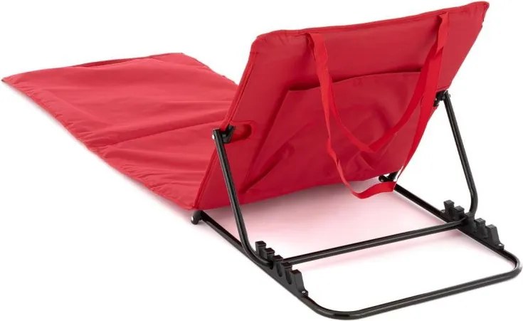 Regulowana mata plażowa z oparciem - czerwona