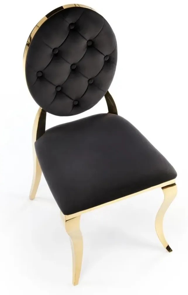Krzesło tapicerowane K556 VELVET czarne/złote HALMAR