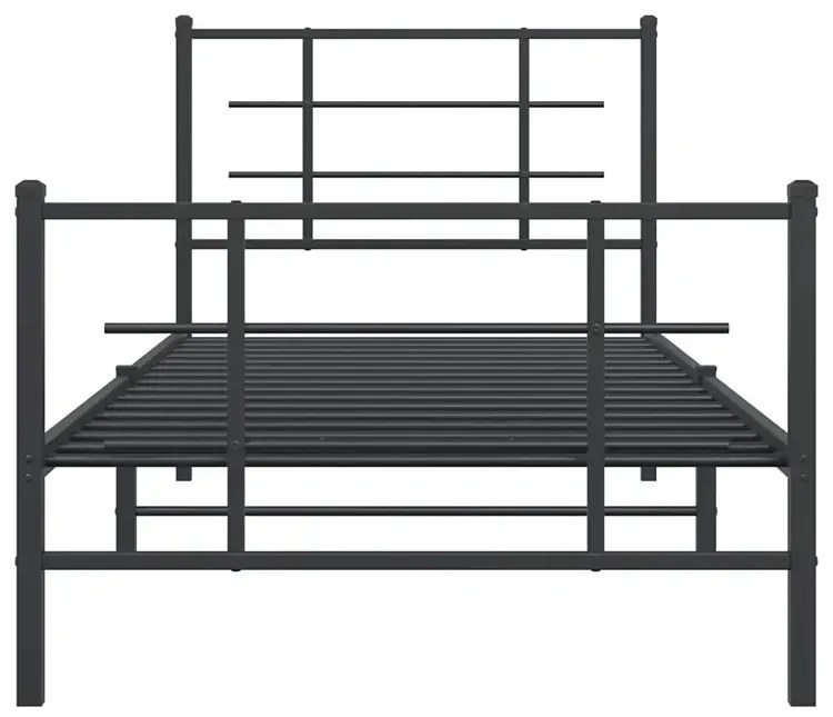 Czarne metalowe łóżko małżeńskie 100x200cm - Alester