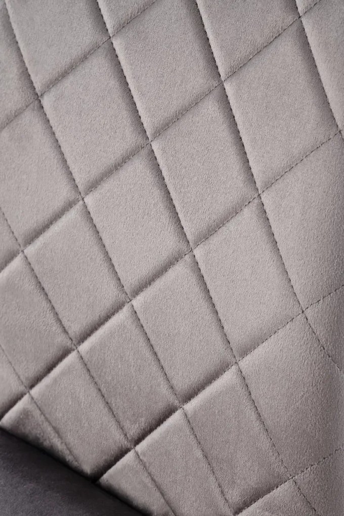 Krzesło tapicerowane K577 VELVET szare/czarne HALMAR